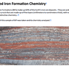 Banded Iron Formations – data graphing and more (Listen to Podcast then an activity)